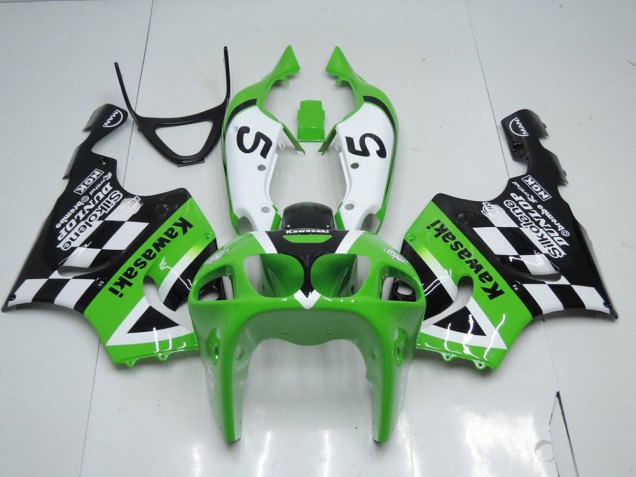 1996-2003 Green Black and White Kawasaki ZX7R Motor Fairings 1996-2003 Green Black and White Kawasaki ZX7R Motor Fairings
