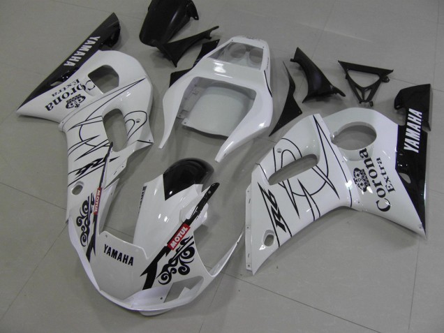 1998-2002 White Black Corona Yamaha YZF R6 Motorcycle Fairing Kits