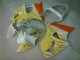2000-2002 White Yellow Flame Kawasaki ZX6R Bike Fairings 2000-2002 White Yellow Flame Kawasaki ZX6R Bike Fairings