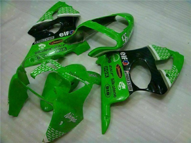 2000-2002 Green Black Kawasaki ZX6R Motor Bike Fairings 2000-2002 Green Black Kawasaki ZX6R Motor Bike Fairings