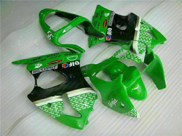 2000-2002 Green Black Kawasaki ZX6R Motorcycle Bodywork 2000-2002 Green Black Kawasaki ZX6R Motorcycle Bodywork