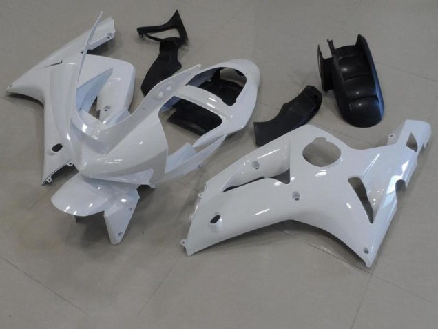 2003-2004 White Kawasaki ZX6R Bike Fairings 2003-2004 White Kawasaki ZX6R Bike Fairings