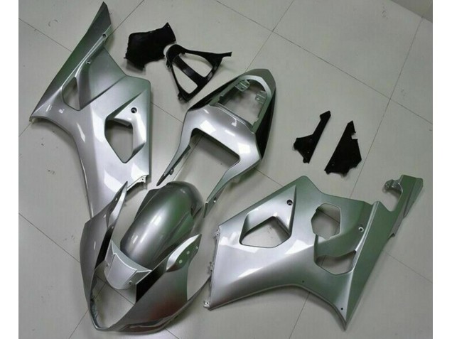 2003-2004 Silver Suzuki GSXR 1000 Motorcyle Fairings 2003-2004 Silver Suzuki GSXR 1000 Motorcyle Fairings