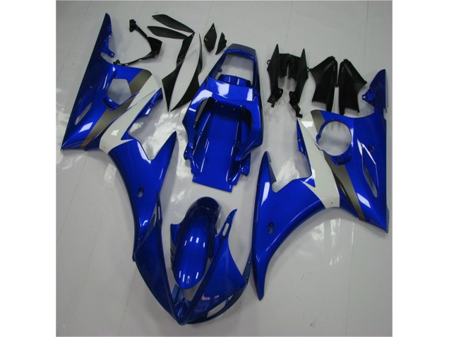 2003-2005 Blue White Yamaha YZF R6 Replacement Fairings