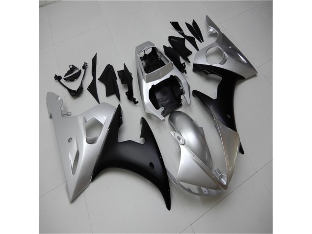2003-2005 Silver Black Yamaha YZF R6 Motorcylce Fairings