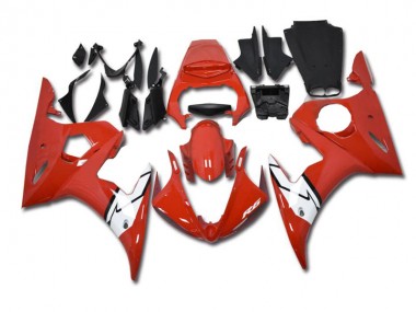 2003-2005 Red White Yamaha YZF R6 Motorbike Fairing Kits