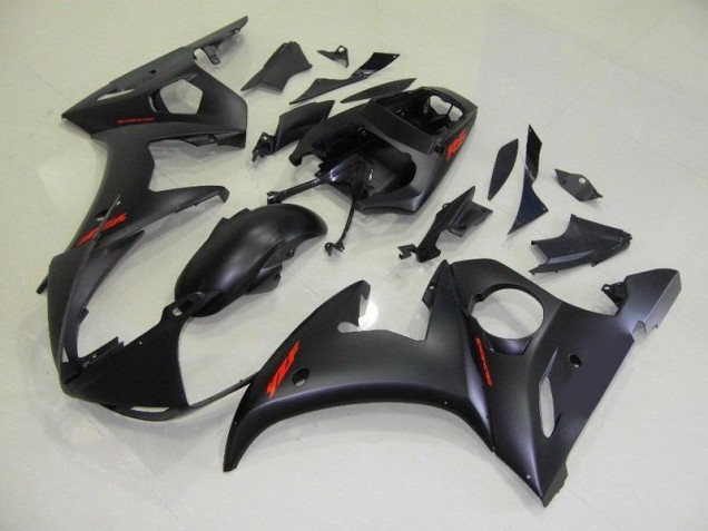 2003-2005 Matte Black Red Decals Yamaha YZF R6 Motorbike Fairing