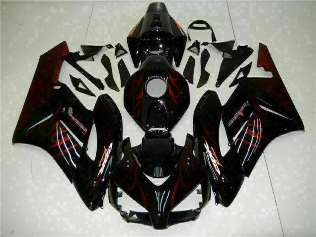 2004-2005 Red Flame Black Honda CBR1000RR Replacement Fairings 2004-2005 Red Flame Black Honda CBR1000RR Replacement Fairings