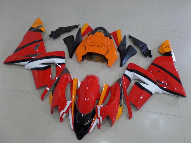 2003-2005 Orange Black and White Kawasaki ZX10R Bike Fairings 2003-2005 Orange Black and White Kawasaki ZX10R Bike Fairings