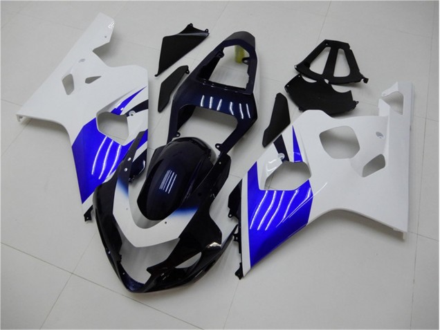 2004-2005 White Blue Suzuki GSXR 600/750 Replacement Motorcycle Fairings