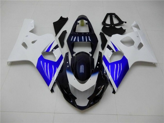 2004-2005 White Blue Suzuki GSXR 600/750 Replacement Motorcycle Fairings