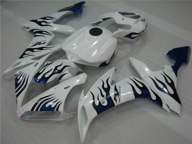 2004-2006 White Blue Flame Yamaha YZF R1 Replacement Fairings 2004-2006 White Blue Flame Yamaha YZF R1 Replacement Fairings