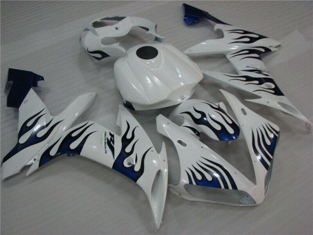 2004-2006 White Blue Flame Yamaha YZF R1 Replacement Fairings 2004-2006 White Blue Flame Yamaha YZF R1 Replacement Fairings
