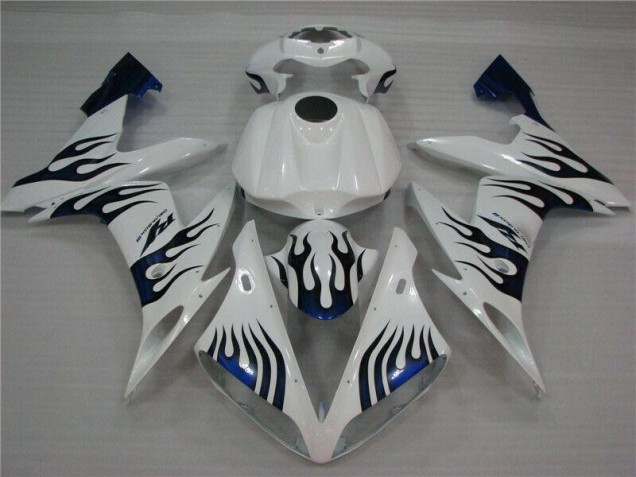 2004-2006 White Blue Flame Yamaha YZF R1 Replacement Fairings 2004-2006 White Blue Flame Yamaha YZF R1 Replacement Fairings