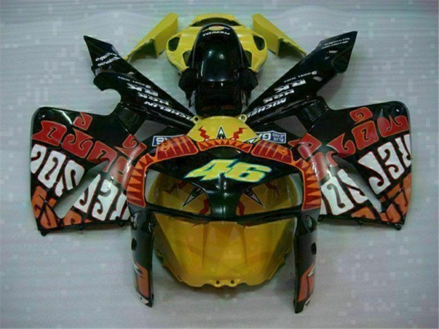 2005-2006 Black Red Yellow 46 Honda CBR600RR Motorcycle Fairing 2005-2006 Black Red Yellow 46 Honda CBR600RR Motorcycle Fairing