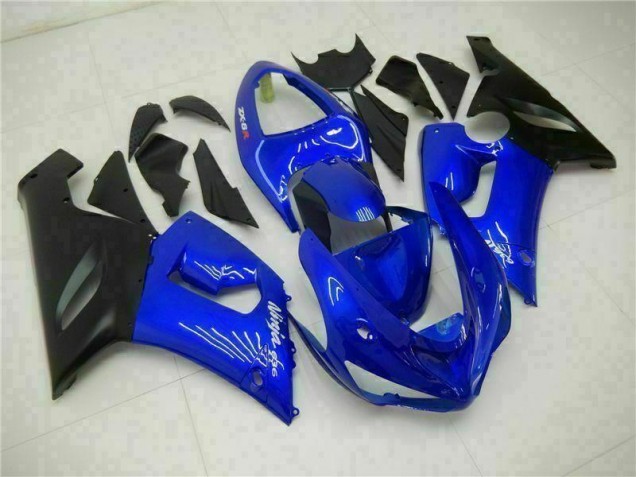 2005-2006 Blue Kawasaki ZX6R Motorcycle Fairing Kit