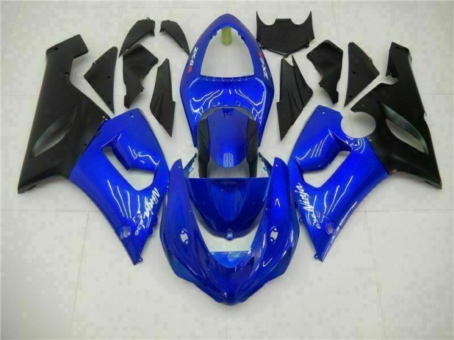 2005-2006 Blue Kawasaki ZX6R Motorcycle Fairing Kit