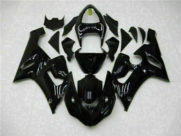 2005-2006 Glossy Black Kawasaki ZX6R Motor Fairings 2005-2006 Glossy Black Kawasaki ZX6R Motor Fairings