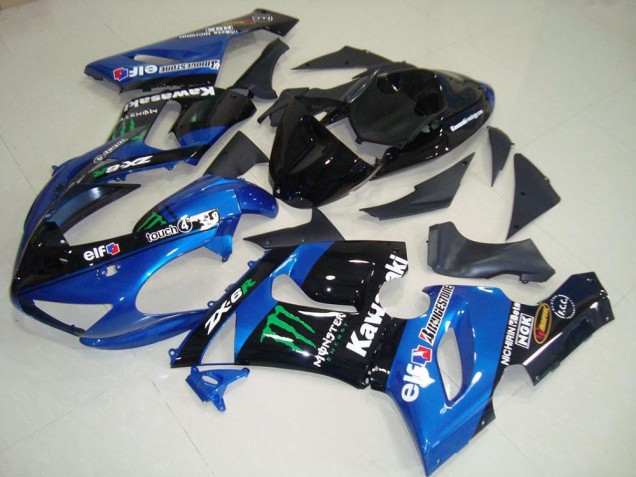 2005-2006 Blue Monster Kawasaki ZX6R Moto Fairings 2005-2006 Blue Monster Kawasaki ZX6R Moto Fairings