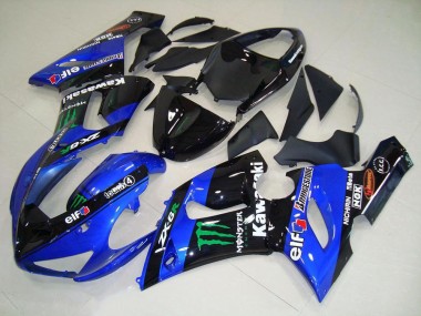 2005-2006 Candy Blue Monster Kawasaki ZX6R Motorcycle Fairing Kits