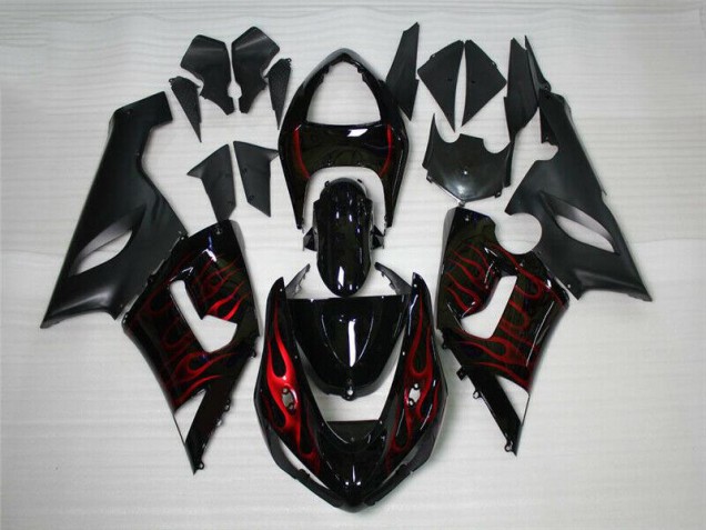 2005-2006 Red Black Kawasaki ZX6R Motor Bike Fairings 2005-2006 Red Black Kawasaki ZX6R Motor Bike Fairings