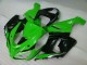2005-2006 Green White Black Kawasaki ZX6R Motorcyle Fairings