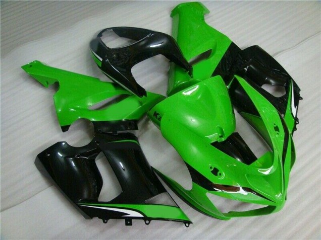 2005-2006 Green White Black Kawasaki ZX6R Motorcyle Fairings