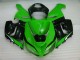 2005-2006 Green White Black Kawasaki ZX6R Motorcyle Fairings