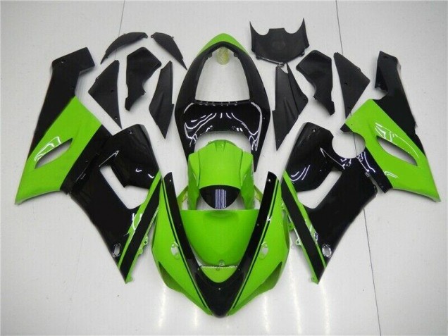 2005-2006 Green Black Kawasaki ZX6R Motor Fairings