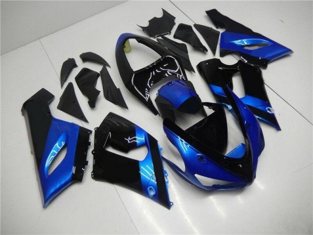 2005-2006 Blue Black Kawasaki ZX6R Motorcycle Fairing Kits 2005-2006 Blue Black Kawasaki ZX6R Motorcycle Fairing Kits