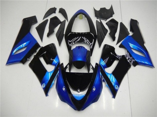 2005-2006 Blue Black Kawasaki ZX6R Motorcycle Fairing Kits 2005-2006 Blue Black Kawasaki ZX6R Motorcycle Fairing Kits