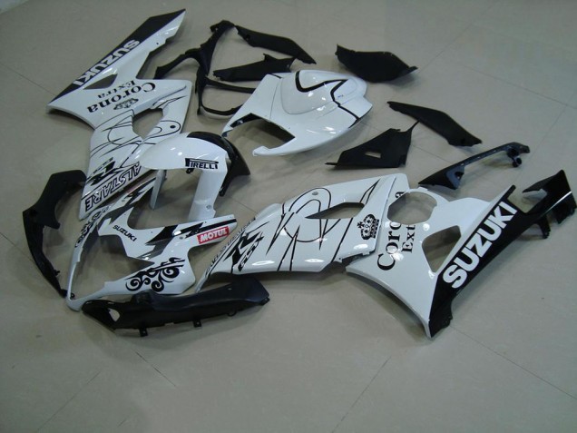 2005-2006 White Corona Suzuki GSXR 1000 Motorcycle Replacement Fairings 2005-2006 White Corona Suzuki GSXR 1000 Motorcycle Replacement Fairings