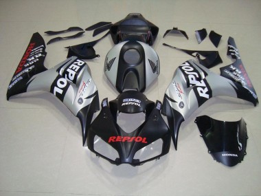 2006-2007 Matte Black Silver Repsol Honda CBR1000RR Motorcycle Fairing
