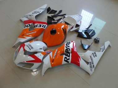 2006-2007 White and Orange Repsol Honda CBR1000RR Replacement Motorcycle Fairings