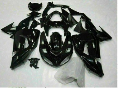 2006-2007 Glossy Black Kawasaki ZX10R Motorcycle Replacement Fairings