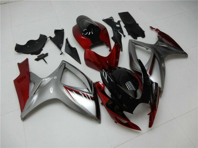 2006-2007 Red Silver Suzuki GSXR 600/750 Bike Fairing Kit 2006-2007 Red Silver Suzuki GSXR 600/750 Bike Fairing Kit