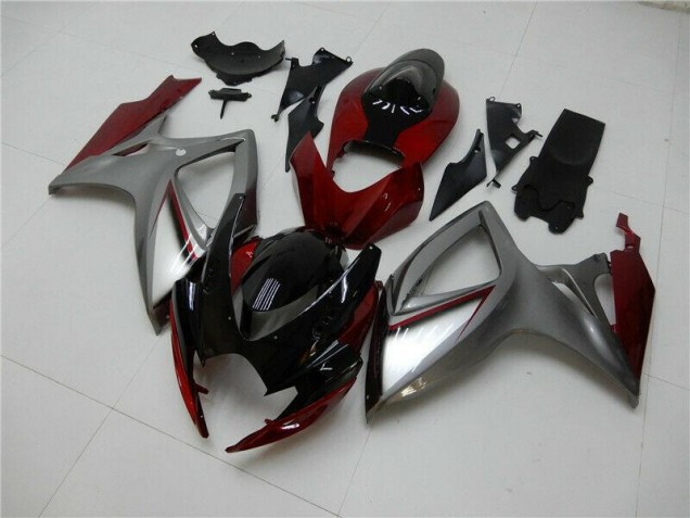 2006-2007 Red Silver Suzuki GSXR 600/750 Bike Fairing Kit 2006-2007 Red Silver Suzuki GSXR 600/750 Bike Fairing Kit