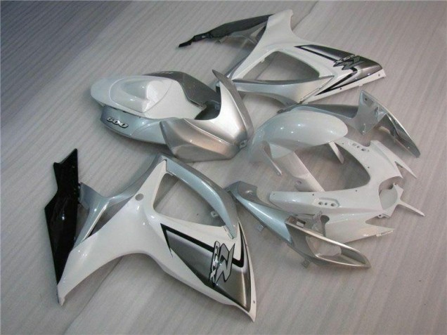 2006-2007 White Silver Suzuki GSXR 600/750 Bike Fairings 2006-2007 White Silver Suzuki GSXR 600/750 Bike Fairings