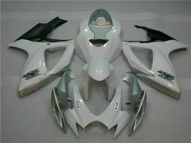 2006-2007 White Silver Suzuki GSXR 600/750 Motorcycle Fairing Kit
