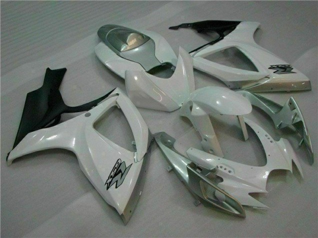 2006-2007 White Silver Suzuki GSXR 600/750 Motorcycle Fairings Kit 2006-2007 White Silver Suzuki GSXR 600/750 Motorcycle Fairings Kit