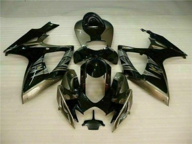 2006-2007 Black Grey Suzuki GSXR 600/750 Motorcycle Replacement Fairings