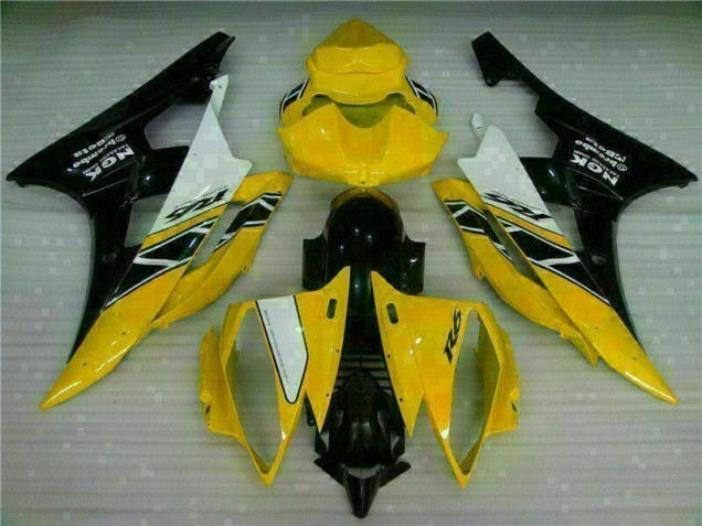 2006-2007 Yellow Black Yamaha YZF R6 Motorbike Fairing 2006-2007 Yellow Black Yamaha YZF R6 Motorbike Fairing