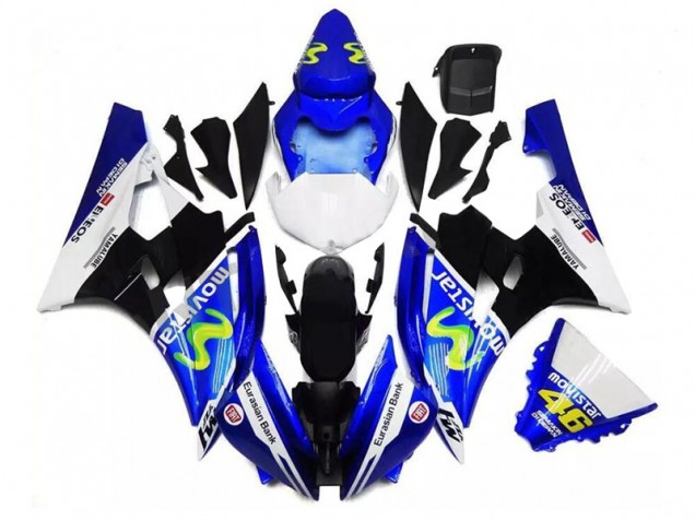 2006-2007 Blue Black White Yamaha YZF R6 Motor Fairings 2006-2007 Blue Black White Yamaha YZF R6 Motor Fairings