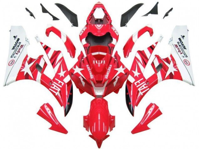 2006-2007 Red White Star Fiat Yamaha YZF R6 Motorbike Fairings