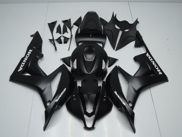 2007-2008 Matte Black with White Sticker Honda CBR600RR Motorcycle Fairings Kit 2007-2008 Matte Black with White Sticker Honda CBR600RR Motorcycle Fairings Kit