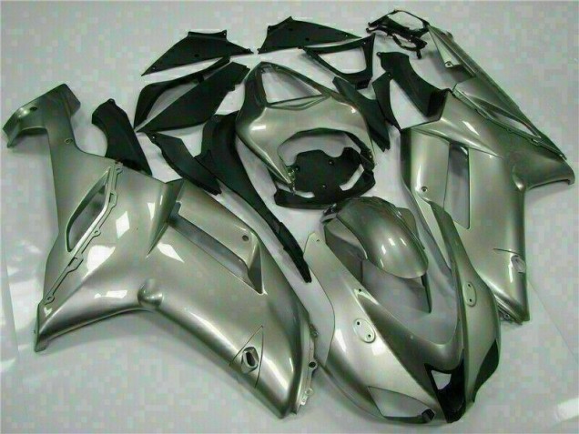2007-2008 Silver Kawasaki ZX6R Motorcycle Fairings Kits 2007-2008 Silver Kawasaki ZX6R Motorcycle Fairings Kits