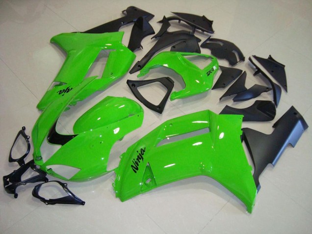 2007-2008 Green Matte Black Kawasaki ZX6R Motorcycle Fairing 2007-2008 Green Matte Black Kawasaki ZX6R Motorcycle Fairing