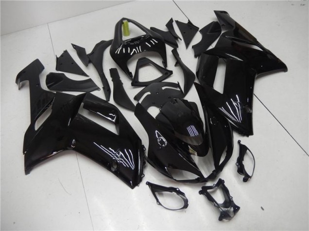 2007-2008 Glossy Black Kawasaki ZX6R Motorcycle Bodywork 2007-2008 Glossy Black Kawasaki ZX6R Motorcycle Bodywork