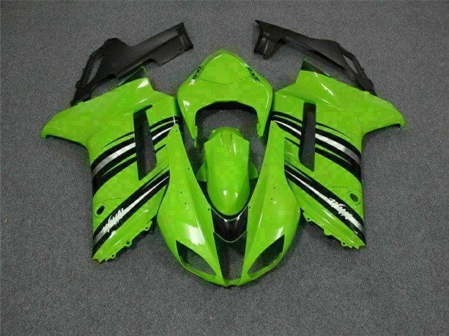 2007-2008 Green Black Kawasaki ZX6R Motorcycle Fairings Kit 2007-2008 Green Black Kawasaki ZX6R Motorcycle Fairings Kit