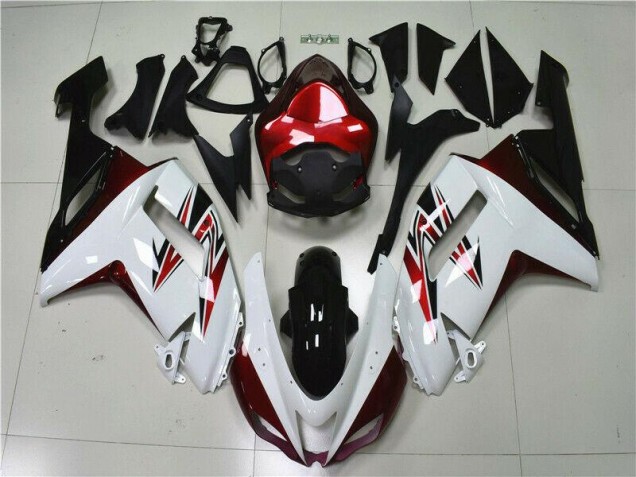 2007-2008 White Black Red Kawasaki ZX6R Motorbike Fairings 2007-2008 White Black Red Kawasaki ZX6R Motorbike Fairings